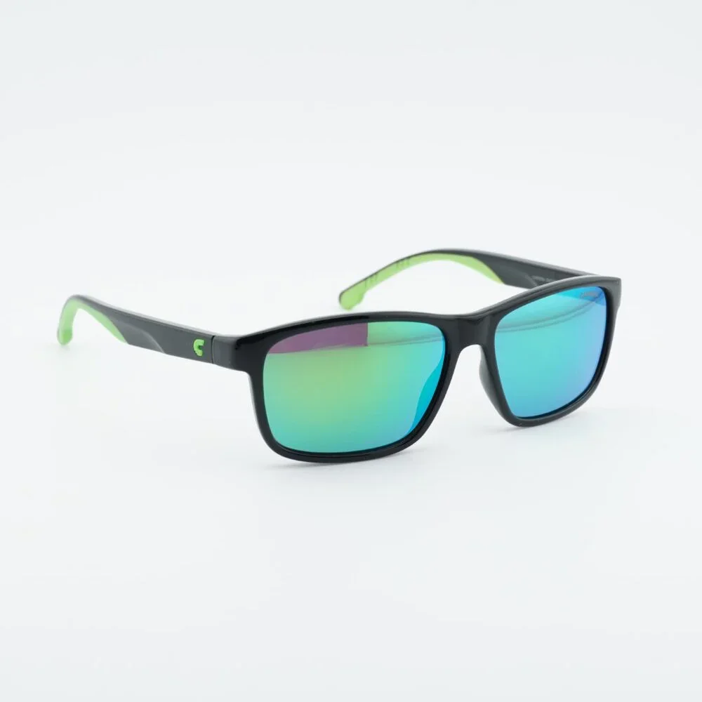 CARRERA 2047T/S 07ZJ Z9 Sunglasses Black/Green Rectangle Frame, Green Lenses